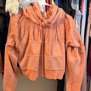 Free People Terracotta Knit Hoodie